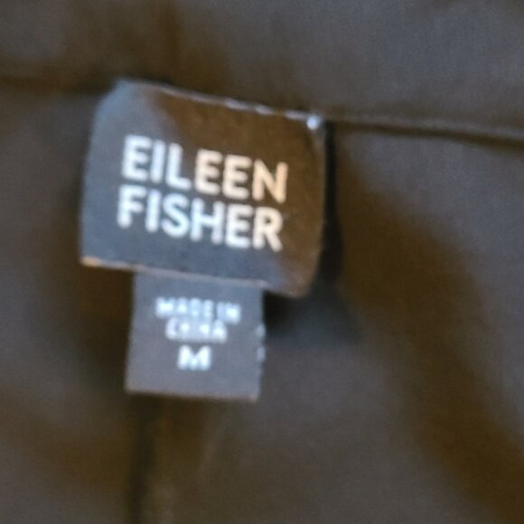 EILEEN FISHER 100% SILK GEORGETTE CREPE WIDE-STRAIGHT LEG CARGO PANTS sz M - Picture 6 of 6